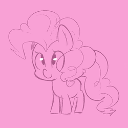 Size: 950x950 | Tagged: safe, artist:pegacornss, pinkie pie, g4, cute, female, filly, looking up, monochrome, sketch, smiling, solo, younger