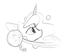 Size: 1280x904 | Tagged: safe, artist:darkflame75, princess luna, lunadoodle, g4, female, monochrome, planet, solo