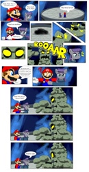 Size: 644x1240 | Tagged: safe, artist:koopa-master, maud pie, human, g4, boss battle, bouldergeist, crossover, crossover shipping, dialogue, male, mario, monster, rock, shipping, super mario bros., super mario galaxy