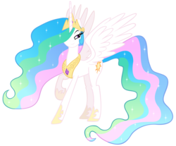 Size: 4828x4000 | Tagged: safe, artist:santafer, princess celestia, pony, absurd resolution, bedroom eyes, female, mare, simple background, solo, transparent background, vector