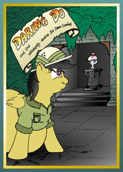 Size: 2667x3716 | Tagged: safe, artist:fatponysketches, daring do, pegasus, pony, g4, belly, book cover, clothes, daring dollop, double chin, fat, hat, high res, ice cream, ice cream sundae, obese, overweight, parody, pith helmet, shirt, sundae, temple, tight clothing, too fat