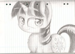 Size: 1048x762 | Tagged: safe, artist:php33, twilight sparkle, g4, female, lined paper, monochrome, sketch, solo, traditional art