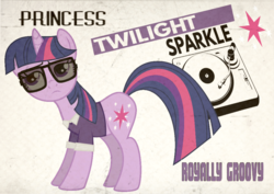 Size: 1053x745 | Tagged: safe, artist:thisisdashie, part of a set, twilight sparkle, pony, unicorn, g4, 60s, glasses, retro, unicorn twilight