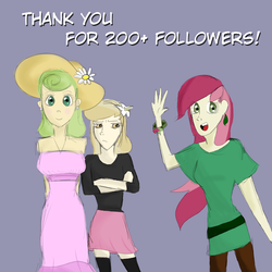 Size: 650x650 | Tagged: safe, artist:sirensy, daisy, flower wishes, lily, lily valley, roseluck, human, ask the flower trio, g4, ask, flower trio, humanized, tumblr