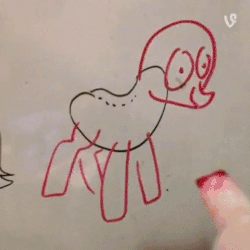 Size: 496x496 | Tagged: safe, artist:docwario, human, pegasus, pony, ambiguous gender, animated, butt, conspiracy theory, drawing, female, hand, irl, irl human, mare, nuts, photo, plot, smiling, sound at source, spread wings, video, vine video, wat, whiteboard, wide eyes, wings