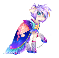 Size: 907x897 | Tagged: safe, artist:twitchy-fox, oc, oc only, oc:zero gravity, earth pony, pony, clothes, commission, dress, female, mare, solo