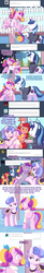 Size: 850x5188 | Tagged: safe, artist:ende26, princess cadance, royal ribbon, shining armor, oc, oc:millie pan, ask high school cadance, g4, alternate hairstyle, ask, glasses, ponytail, tumblr, younger