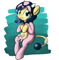 Size: 1063x1080 | Tagged: safe, artist:whatsapokemon, oc, oc only, oc:milky way, cow, miltank, pony, clothes, cosplay, costume, cute, female, looking at you, mare, moolky way, pokémon, simple background, smiling, solo, teats, transparent background, udder