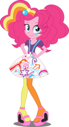 Size: 1909x3500 | Tagged: safe, artist:xebck, pinkie pie, equestria girls, g4, my little pony equestria girls: rainbow rocks, alternate clothes, alternate hairstyle, female, high heels, simple background, solo, transparent background, vector