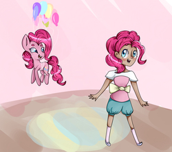 Size: 900x800 | Tagged: safe, artist:bambinen, pinkie pie, human, g4, duo, human ponidox, humanized