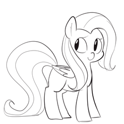 Size: 950x950 | Tagged: dead source, safe, artist:pegacornss, fluttershy, g4, female, grayscale, monochrome, simple background, solo