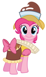 Size: 3000x5028 | Tagged: safe, artist:j-brony, chancellor puddinghead, pinkie pie, g4, .psd available, female, high res, looking at you, simple background, solo, transparent background, vector
