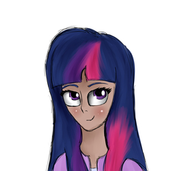 Size: 5555x5555 | Tagged: safe, artist:bambinen, twilight sparkle, human, g4, absurd resolution, dark skin, female, humanized, solo