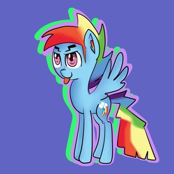 Size: 5555x5555 | Tagged: safe, artist:bambinen, rainbow dash, pony, g4, absurd resolution, backwards cutie mark, rainbow blitz, rule 63, solo