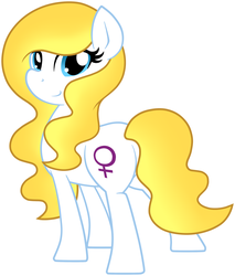 Size: 2407x2830 | Tagged: safe, artist:furrgroup, oc, oc only, oc:venus, pony, female symbol, high res, looking at you, planet, ponified, simple background, solo, three quarter view, white background