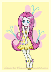 Size: 500x694 | Tagged: safe, artist:shadoru-flames, fluttershy, human, g4, female, human coloration, humanized, solo