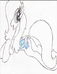 Size: 1700x2200 | Tagged: safe, oc, oc only, oc:snowbelle, pegasus, pony, prone, traditional art