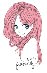 Size: 1254x1959 | Tagged: safe, artist:chobi, fluttershy, human, g4, humanized, shy, smiling