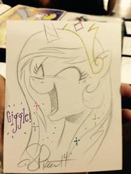 Size: 640x852 | Tagged: safe, artist:andy price, princess celestia, g4, cute, cutelestia, female, giggling, laughing, solo, traditional art