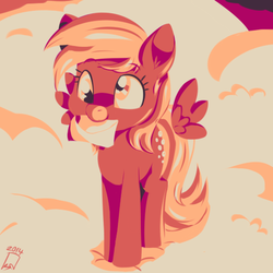 Size: 512x512 | Tagged: safe, artist:blastdown, derpy hooves, pegasus, pony, g4, cloud, cloudy, female, letter, limited palette, mare, solo