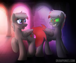 Size: 979x816 | Tagged: safe, artist:drawponies, oc, oc only, oc:brimstone, duality, fangs, shading