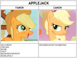 Size: 650x495 | Tagged: safe, screencap, applejack, applebuck season, g4, simple ways, comparison, female, lidded eyes, meme, solo, text