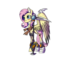 Size: 1400x1200 | Tagged: safe, artist:glazly042, fluttershy, g4, ear fluff, female, grim reaper, scythe, skinny, solo, thin