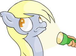 Size: 2632x1951 | Tagged: safe, derpy hooves, pegasus, pony, g4, female, flashlight (object), mare, solo, wall eyed