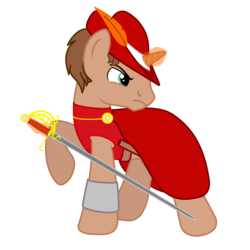 Size: 1300x1300 | Tagged: safe, artist:peternators, oc, oc only, oc:heroic armour, rapier, red mage, solo, sword