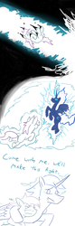 Size: 800x2400 | Tagged: safe, artist:jargon scott, princess luna, oc, oc:grittyguts, g4, comforting, comic, dream walker luna, nightmare, prince artemis, rule 63