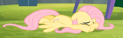 Size: 1415x437 | Tagged: safe, screencap, fluttershy, g4, rainbow falls, season 4, female, solo