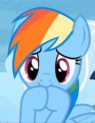 Size: 787x1013 | Tagged: safe, screencap, rainbow dash, g4, rainbow falls, season 4, c:, cute, dashabetes, female, looking at you, smiling, solo