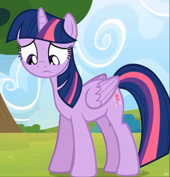 Size: 929x969 | Tagged: safe, screencap, twilight sparkle, alicorn, pony, g4, rainbow falls, season 4, female, folded wings, mare, sad, solo, twilight sparkle (alicorn), wings