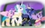 Size: 1280x800 | Tagged: safe, artist:tasticstarlight, princess cadance, princess celestia, princess luna, twilight sparkle, alicorn, pony, g4, accessory swap, alicorn tetrarchy, book, clothes, dress, female, magic, mare, mp3 player, telekinesis, twilight sparkle (alicorn)