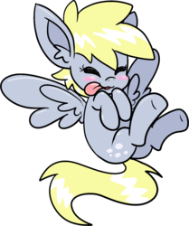 Size: 1574x1886 | Tagged: safe, artist:amberlea-draws, derpy hooves, pegasus, pony, g4, big ears, blushing, cute, derpabetes, female, silly, silly pony, simple background, solo, tongue out, transparent background