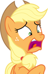 Size: 6000x9214 | Tagged: safe, artist:dasprid, applejack, g4, somepony to watch over me, absurd resolution, female, open mouth, scared, simple background, solo, transparent background, vector
