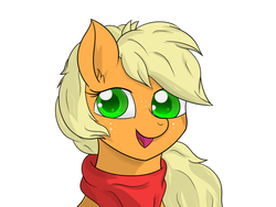 Size: 1600x1200 | Tagged: safe, artist:fluttershy-wins, applejack, g4, bandana, female, smiling, solo