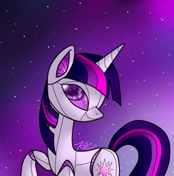 Size: 800x805 | Tagged: dead source, safe, artist:kayak94, twilight sparkle, pony, robot, robot pony, g4, female, roboticization, solo