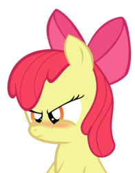 Size: 2500x3196 | Tagged: safe, artist:an-tonio, artist:kuren247, apple bloom, g4, adorabloom, angry, blushing, cute, female, frown, glare, high res, jealous, madorable, puffy cheeks, simple background, solo, transparent background, vector