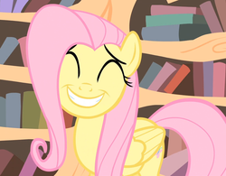 Size: 1381x1077 | Tagged: safe, screencap, fluttershy, g4, three's a crowd, female, smiling, solo