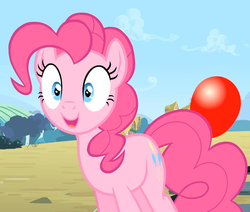 Size: 1199x1017 | Tagged: safe, screencap, pinkie pie, g4, three's a crowd, female, smiling, solo