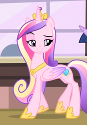 Size: 497x713 | Tagged: safe, screencap, princess cadance, alicorn, pony, g4, three's a crowd, concave belly, cropped, crown, female, folded wings, hoof shoes, jewelry, mare, peytral, princess shoes, regalia, slender, solo, thin, walking, wings