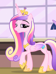 Size: 569x747 | Tagged: safe, screencap, princess cadance, alicorn, pony, g4, three's a crowd, cropped, female, folded wings, hoof shoes, mare, solo, wings