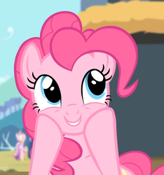 Size: 985x1053 | Tagged: safe, screencap, pinkie pie, g4, three's a crowd, female, smiling, solo