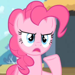 Size: 1003x999 | Tagged: safe, screencap, pinkie pie, g4, three's a crowd, female, serious face, solo