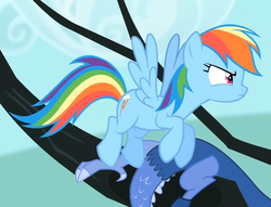 Size: 783x599 | Tagged: safe, screencap, discord, rainbow dash, pony, g4, my little pony: friendship is magic, three's a crowd