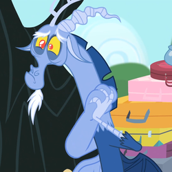 Size: 1085x1079 | Tagged: safe, screencap, discord, draconequus, g4, my little pony: friendship is magic, three's a crowd, blue flu, cute, discute, male, sad, solo