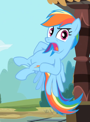 Size: 641x873 | Tagged: safe, screencap, rainbow dash, pony, g4, my little pony: friendship is magic, three's a crowd, female, flying, solo