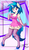 Size: 1433x2500 | Tagged: safe, artist:danmakuman, dj pon-3, vinyl scratch, anthro, g4, breasts, cleavage, clothes, dress, evening gloves, female, high heels, me!me!me!, parody, stockings