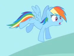 Size: 431x325 | Tagged: safe, screencap, rainbow dash, pony, g4, my little pony: friendship is magic, three's a crowd, female, flying, solo